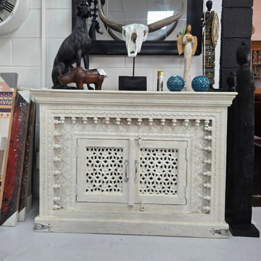 Boho Hand Carved 2 Door Sideboard at online8 furniture store Auckland