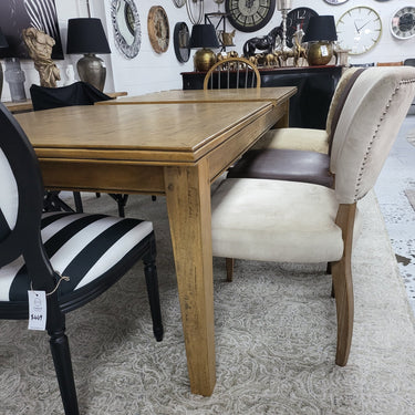 Bosquet Double Extension Dining Table - Rustic Light at online8 furniture store Auckland