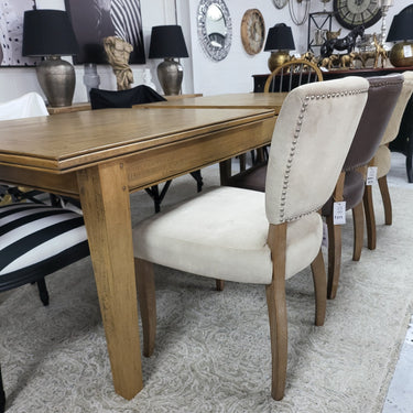 Bosquet Double Extension Dining Table - Rustic Light at online8 furniture store Auckland