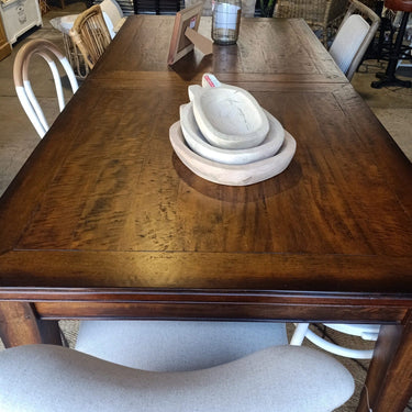 Bosquet double extension dining table -Rustic Medium at online8 furniture store Auckland