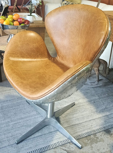 Boston Swivel Chair - Cuba Brown at online8 furniture store Auckland