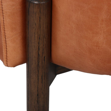 Bowie Rounded Leather Tub Armchair at online8 furniture store Auckland