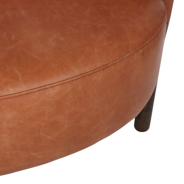Bowie Rounded Leather Tub Armchair at online8 furniture store Auckland