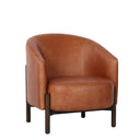 Bowie Rounded Leather Tub Armchair at online8 furniture store Auckland