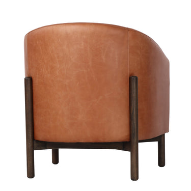 Bowie Rounded Leather Tub Armchair at online8 furniture store Auckland