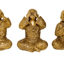 Boy Monks Set of 3 - Gold at online8 furniture store Auckland