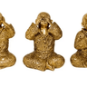 Boy Monks Set of 3 - Gold at online8 furniture store Auckland
