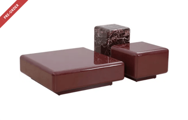 Boyd High Gloss Coffee Table Set of 3 - Vermilion at online8 furniture store Auckland