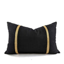 Braid Linen Cushion Cover - Black / Gold at online8 furniture store Auckland