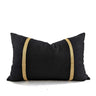 Braid Linen Cushion Cover - Black / Gold at online8 furniture store Auckland