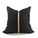 Braid Linen Cushion Cover - Black / Gold at online8 furniture store Auckland