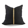Braid Linen Cushion Cover - Black / Gold at online8 furniture store Auckland