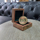 Brass Boot Polish Compass in Wooden Box at online8 furniture store Auckland