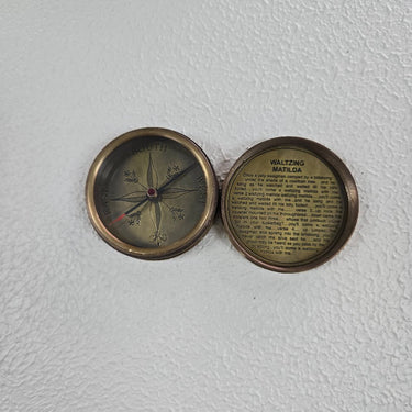 Brass Boot Polish Compass in Wooden Box at online8 furniture store Auckland