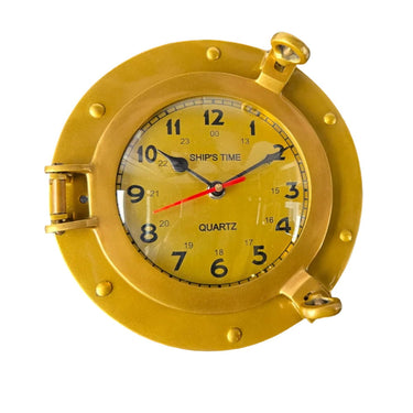 Brass Porthole Wall Clock at online8 furniture store Auckland