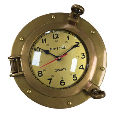 Brass Porthole Wall Clock at online8 furniture store Auckland