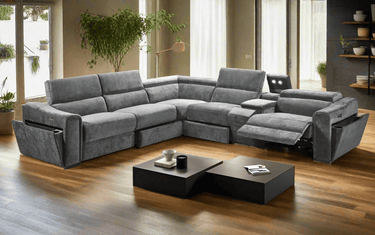 Bristol Electric Corner Recliner - Gray at online8 furniture store Auckland