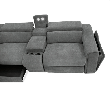 Bristol Electric Corner Recliner - Gray at online8 furniture store Auckland