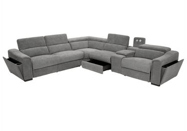 Bristol Electric Corner Recliner - Gray at online8 furniture store Auckland