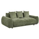 Brooklyn Plush Corduroy 3 Seat Sofa - Olive Green at online8 furniture store Auckland