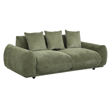 Brooklyn Plush Corduroy 3 Seat Sofa - Olive Green at online8 furniture store Auckland