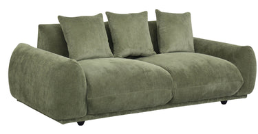 Brooklyn Plush Corduroy 3 Seat Sofa - Olive Green at online8 furniture store Auckland