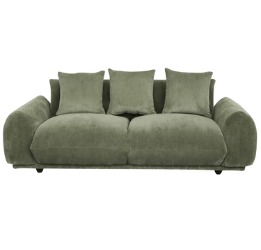 Brooklyn Plush Corduroy 3 Seat Sofa - Olive Green at online8 furniture store Auckland