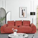Brooklyn Plush Corduroy 3 Seat Sofa - Rust at online8 furniture store Auckland