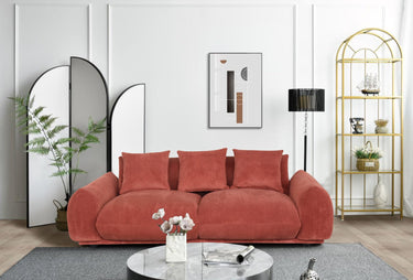 Brooklyn Plush Corduroy 3 Seat Sofa - Rust at online8 furniture store Auckland