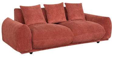 Brooklyn Plush Corduroy 3 Seat Sofa - Rust at online8 furniture store Auckland