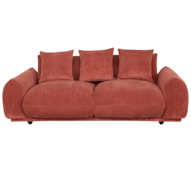 Brooklyn Plush Corduroy 3 Seat Sofa - Rust at online8 furniture store Auckland