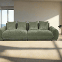 Brooklyn Plush Corduroy 4 Seat Sofa - Olive Green at online8 furniture store Auckland