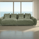Brooklyn Plush Corduroy 4 Seat Sofa - Olive Green at online8 furniture store Auckland