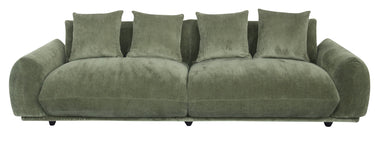 Brooklyn Plush Corduroy 4 Seat Sofa - Olive Green at online8 furniture store Auckland