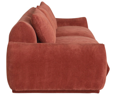 Brooklyn Plush Corduroy 4 Seat Sofa - Rust at online8 furniture store Auckland