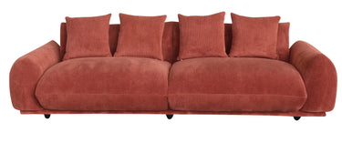 Brooklyn Plush Corduroy 4 Seat Sofa - Rust at online8 furniture store Auckland