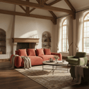 Brooklyn Plush Corduroy 4 Seat Sofa - Rust at Online8 Furniture Auckland NZ