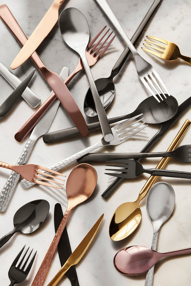 BROSTE Cutlery Hune Hammered Set S/16 Satin at Online8 Furniture Auckland NZ