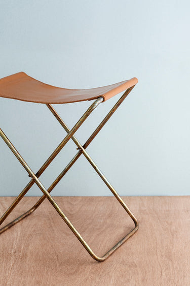 BROSTE Nola Leather Stool - Antique Copper at Online8 Furniture Auckland NZ