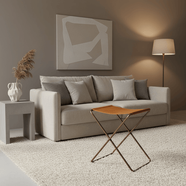 BROSTE Nola Leather Stool - Antique Copper at Online8 Furniture Auckland NZ
