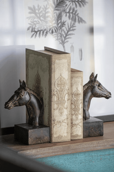 Brown Horse Bookends at online8 furniture store Auckland
