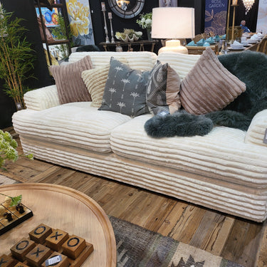 Bruno Large 4 Seater Corduroy Sofa - Ivory at online8 furniture store Auckland