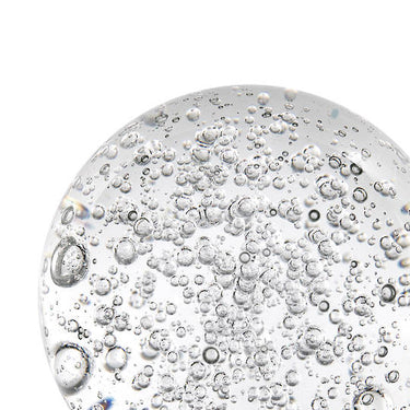 Clear glass Bubble Spheres with a textured bubble design that reflects and refracts light