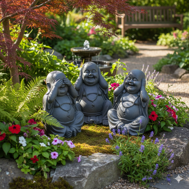 Buddha Statue Set of 3 - Indoor/Outdoor at online8 furniture store Auckland