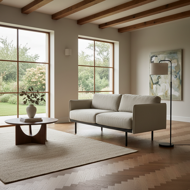 Bureau 2 Seat Upholstered Sofa - Oatmeal