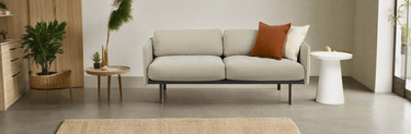Bureau 2 Seat Upholstered Sofa - Oatmeal at online8 furniture store Auckland