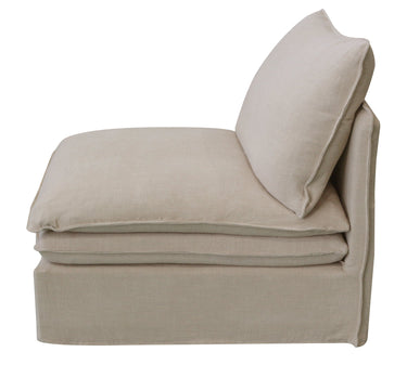 Calais 1 Seater Armless Slip Cover Seat - Oatmeal at online8 furniture store Auckland