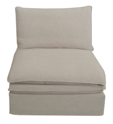 Calais 1 Seater Armless Slip Cover Seat - Oatmeal at online8 furniture store Auckland