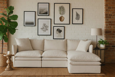 Calais Ottoman - Oatmeal at online8 furniture store Auckland