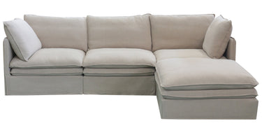 Calais Right End Slip Cover Sofa Seat - Oatmeal at online8 furniture store Auckland